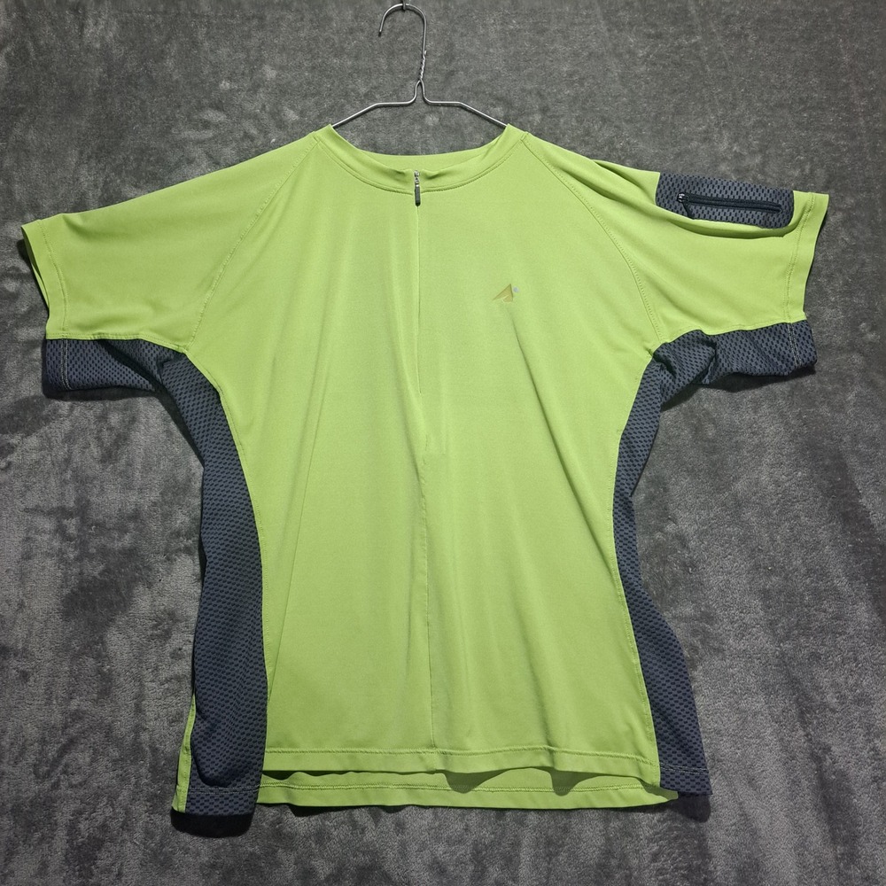 Eastern Mountain Sports EMS Mens Large Cycling Jersey Lime Green Gorpcore Hiking